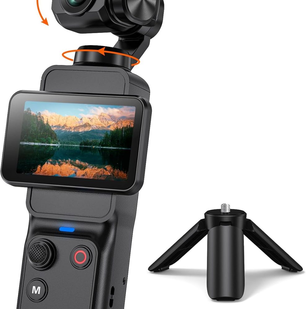4K Vlogging Camera, Pocket Video Camera with Face Tracking & WiFi