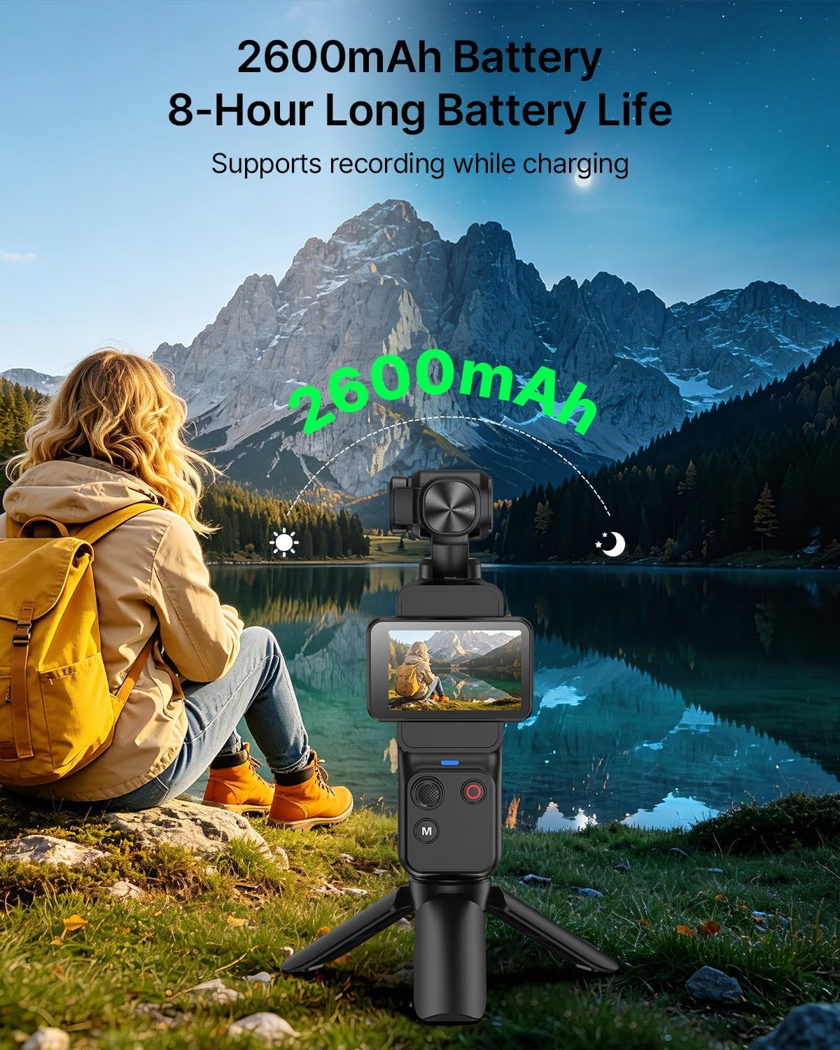 4K Vlogging Camera, Pocket Video Camera with Face Tracking & WiFi - Image 6