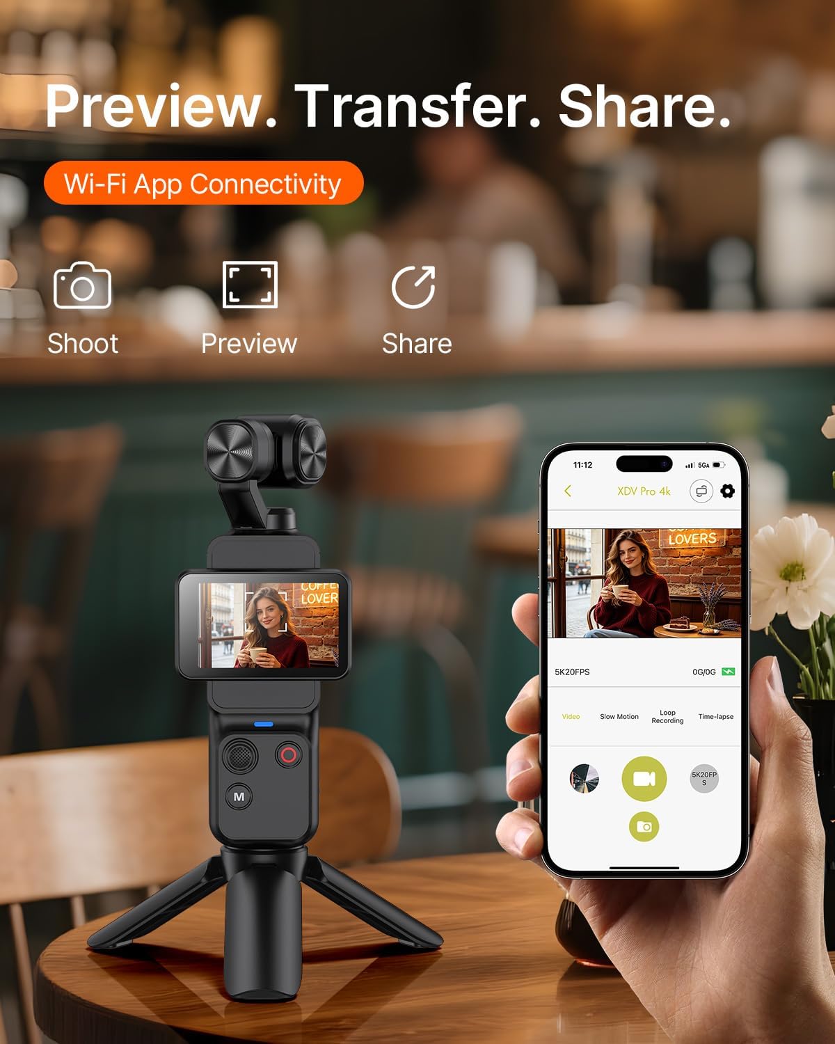 4K Vlogging Camera, Pocket Video Camera with Face Tracking & WiFi - Image 7